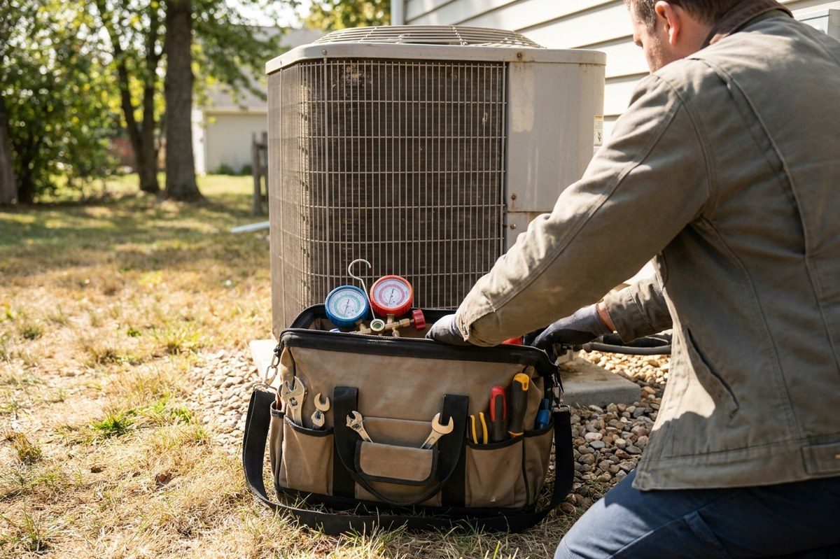 HVAC technician at work